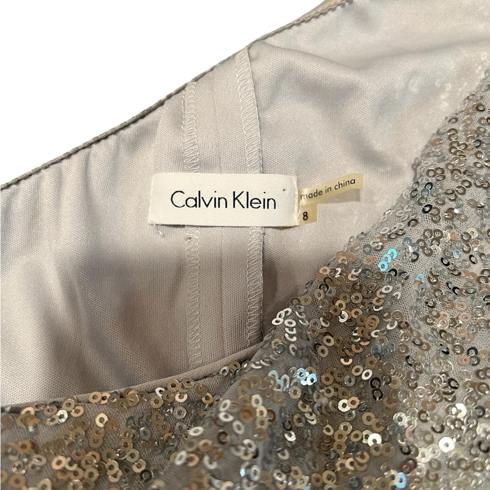 Calvin Klein Silver Completely Sequins Dress In E… - image 5